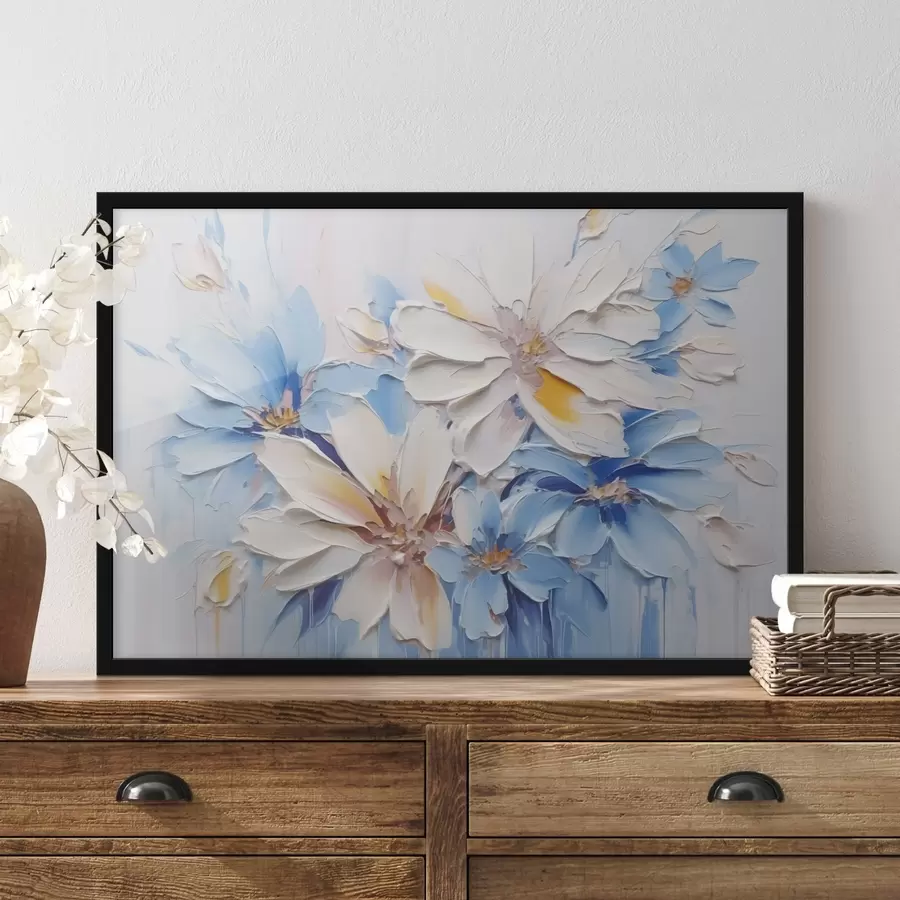 Fotobehang Bloemen abstracte imitatie penseelstreken f45115