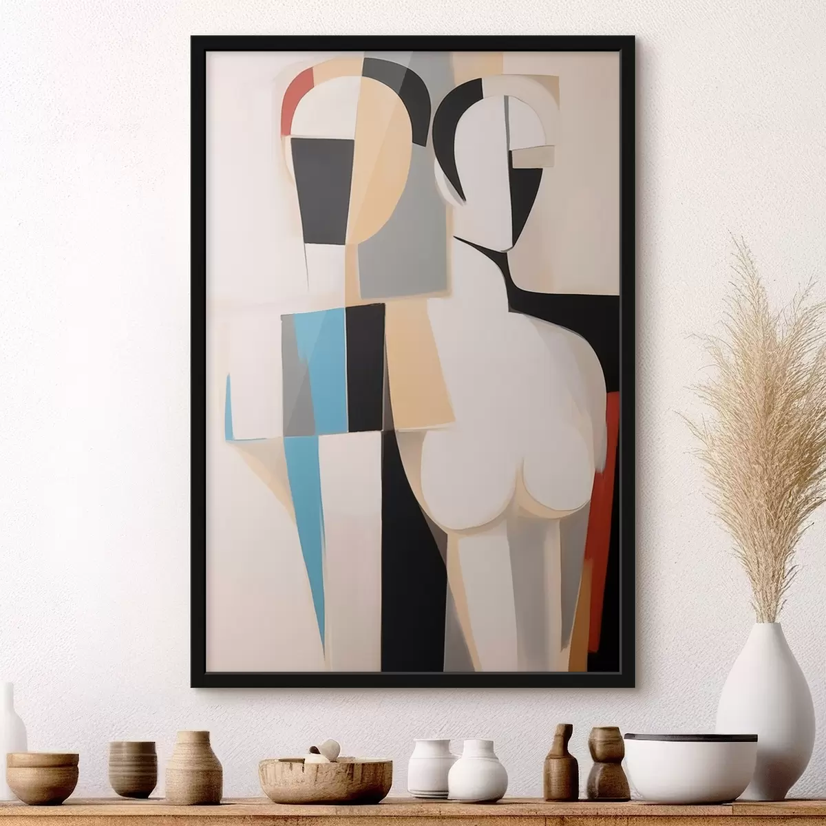 Poster Abstract portret van een koppel f45123