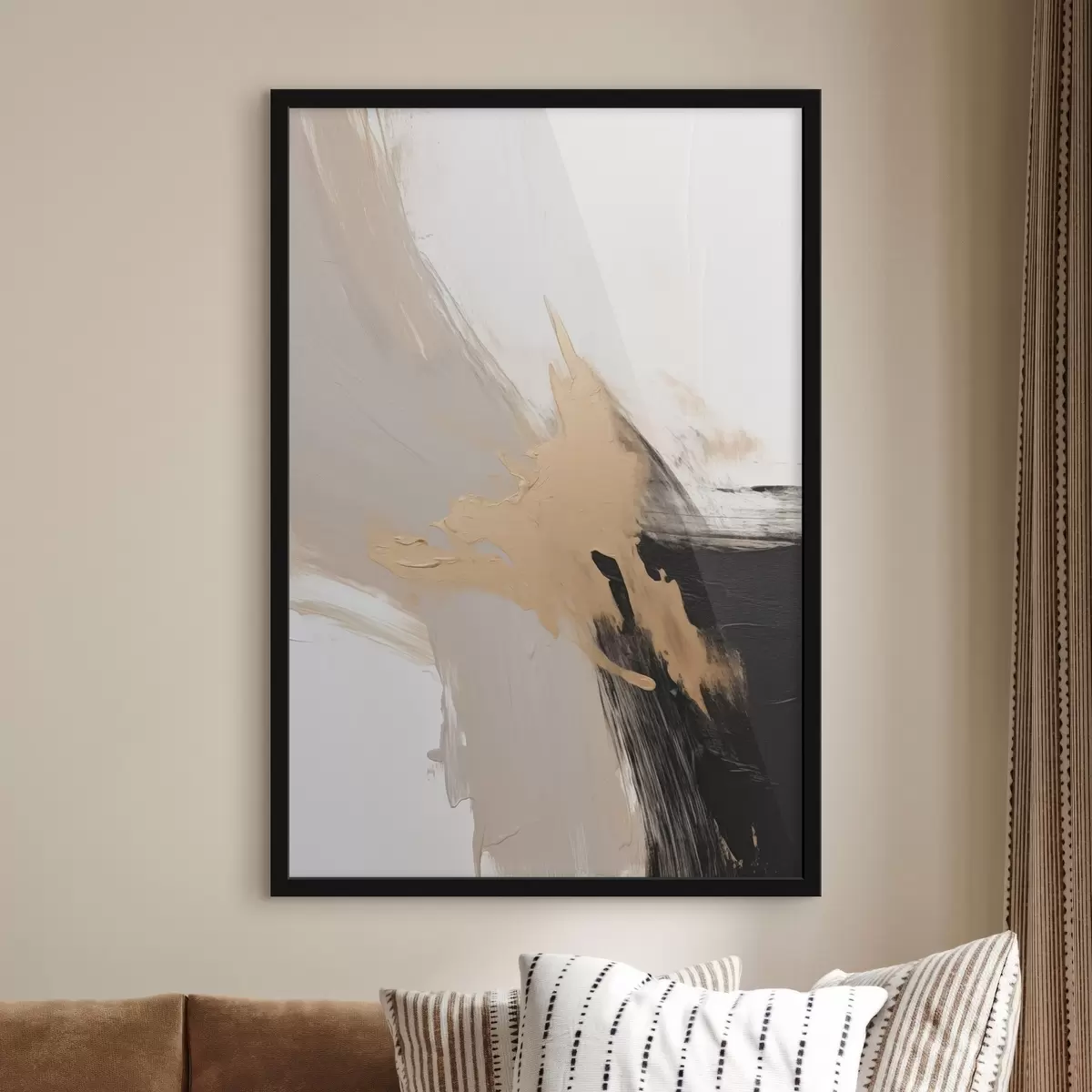 Poster Dynamische abstractie imitatie van penseelstreken f45126