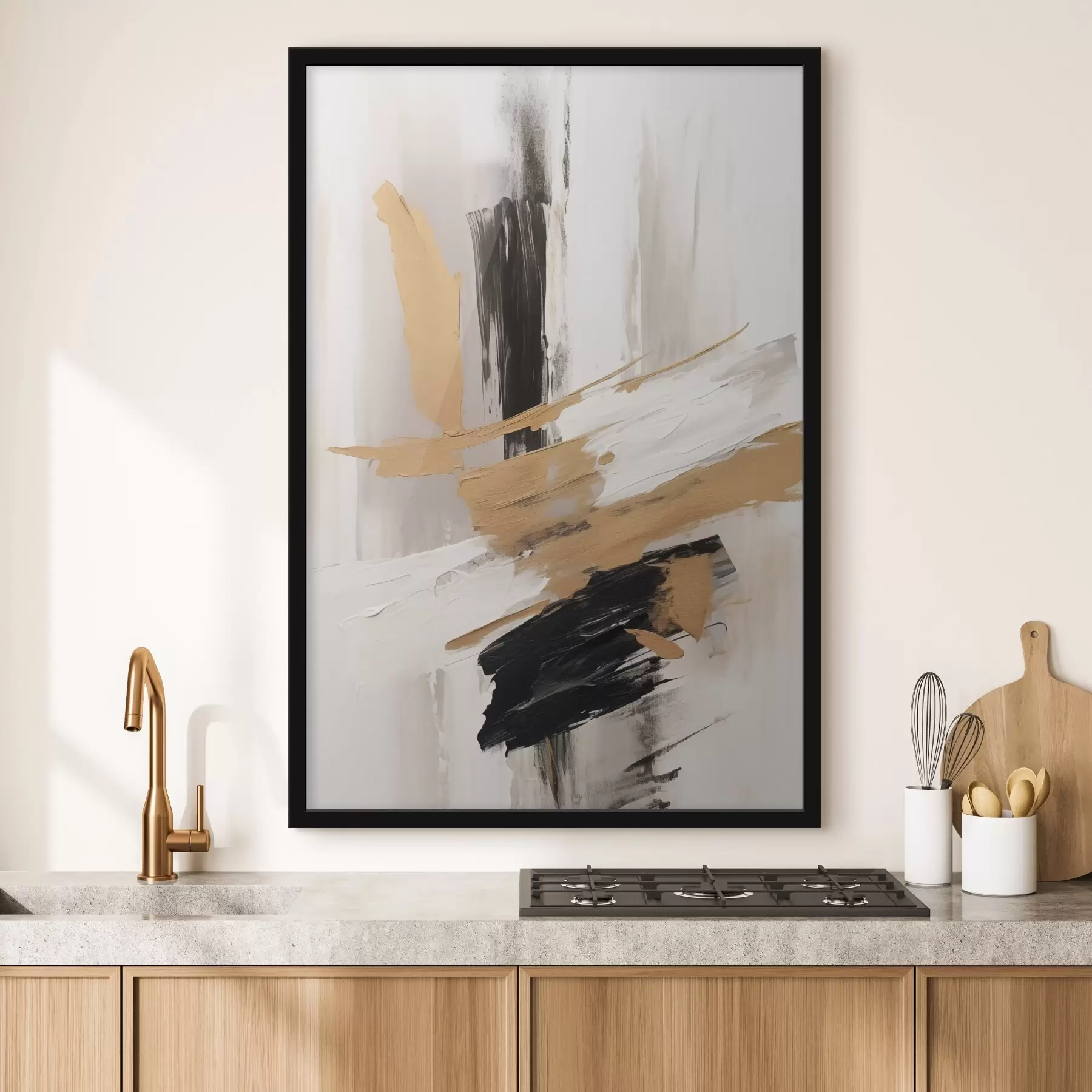 Fotobehang Moderne abstractie imitatie van penseelstreken f45127