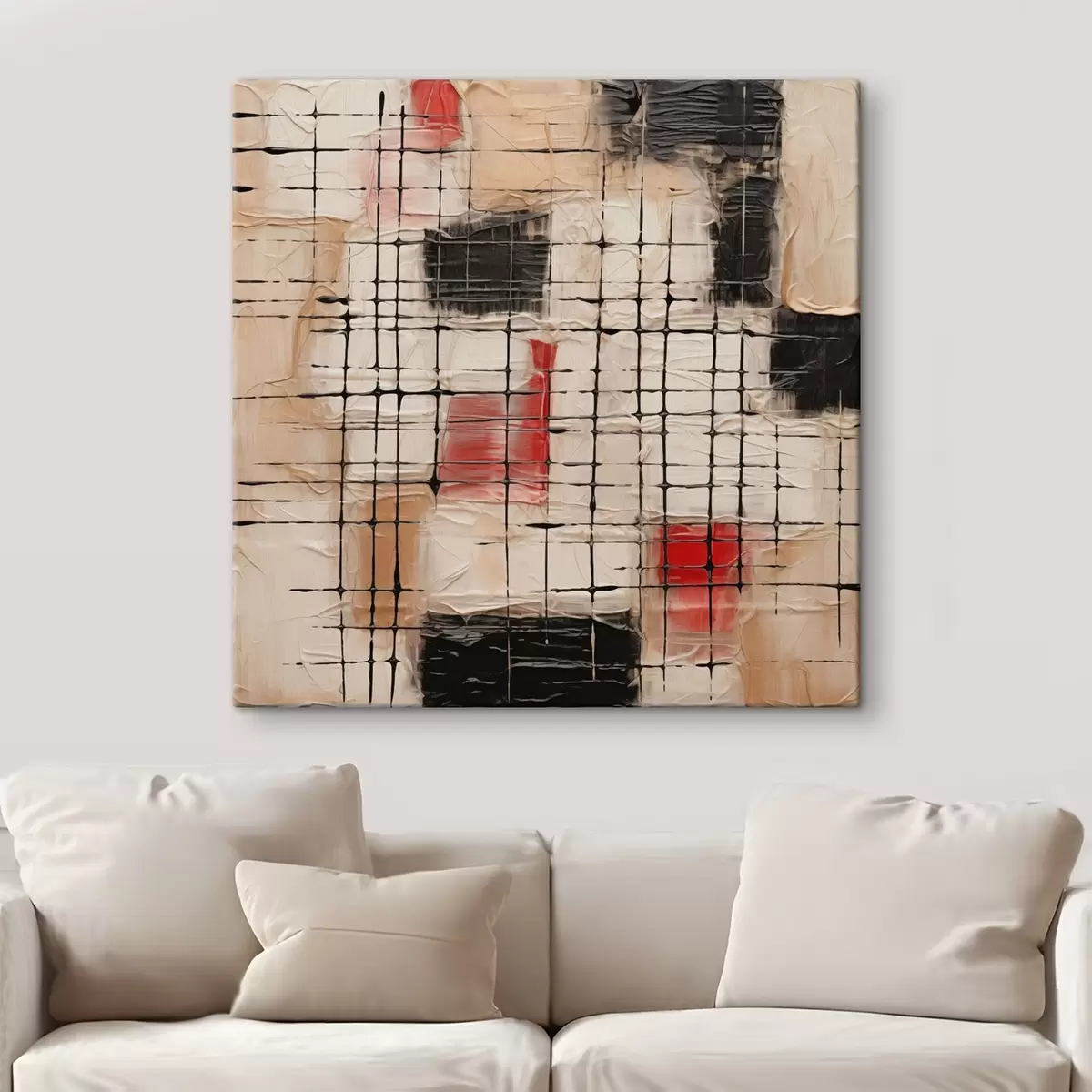  Schilderijen Abstractie met lijnen en imitatie van penseelstreken s45122