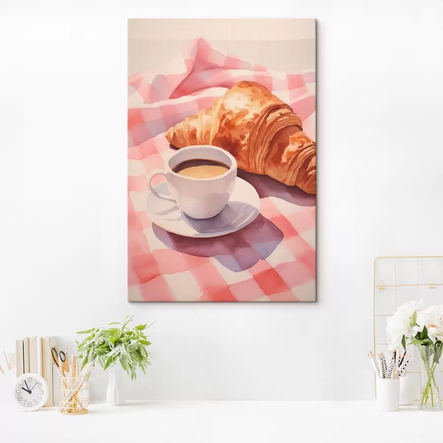  Peintures Café avec croissant s45143