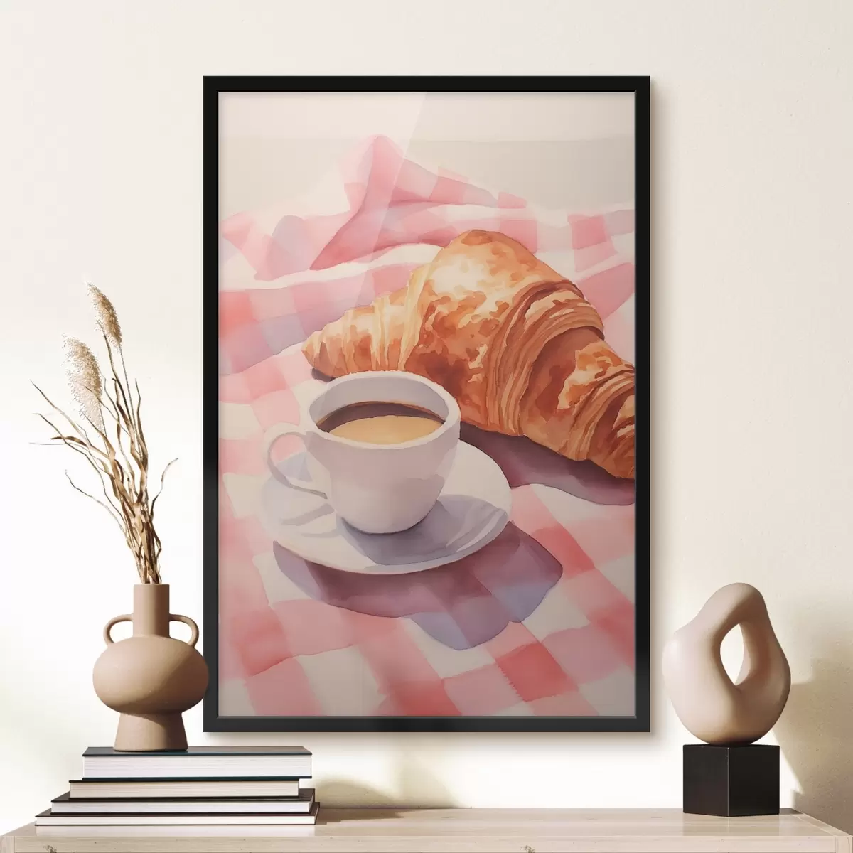 Poster Koffie met croissant f45143