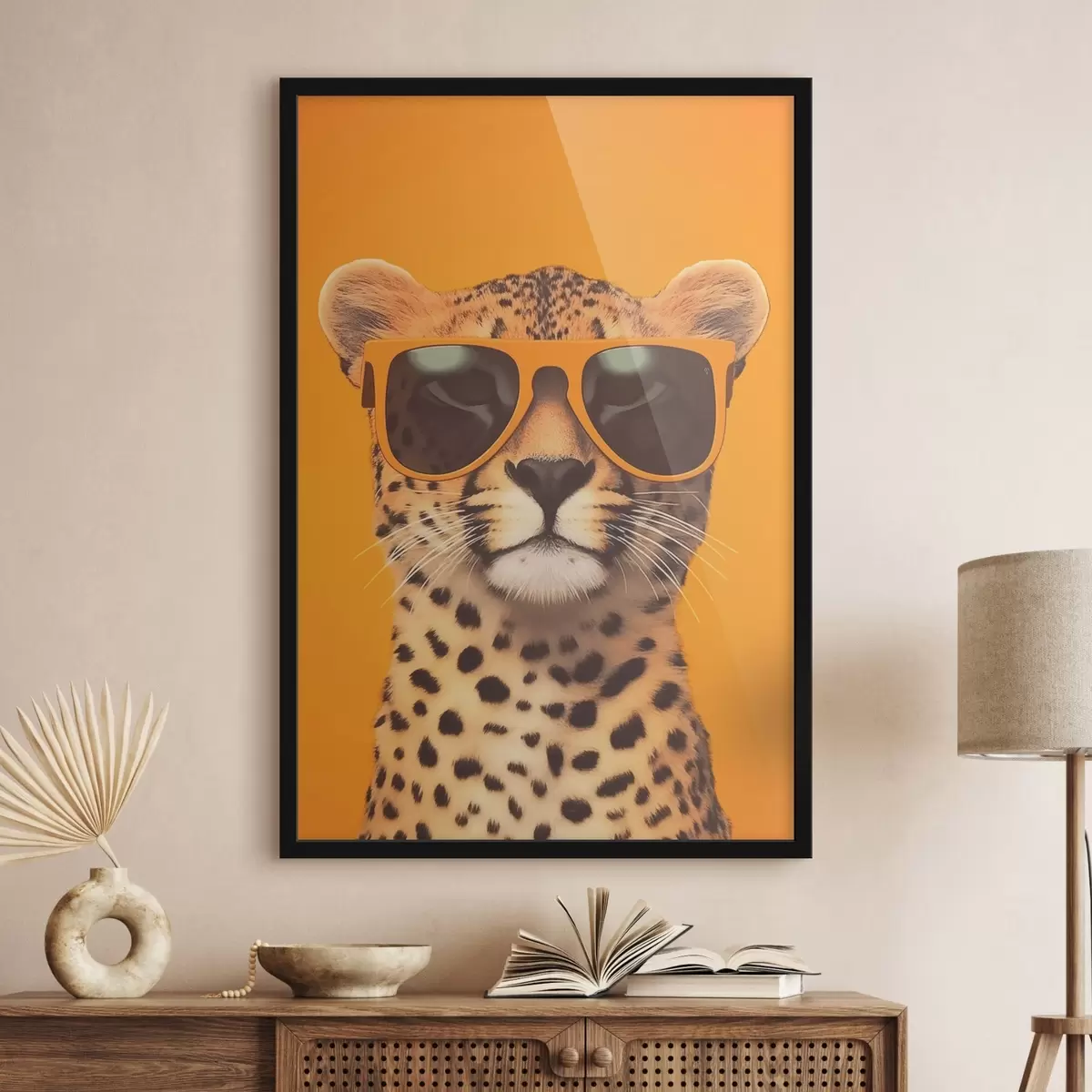 Affiche Guépard avec lunettes de soleil f45144
