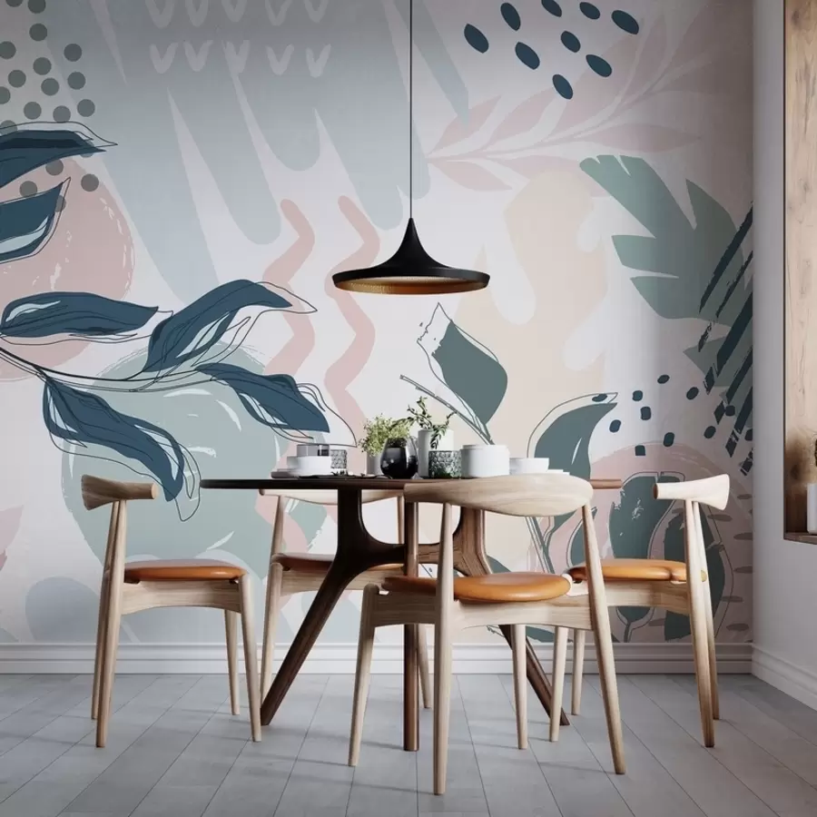 Fotobehang Abstracte bladeren w04281v1