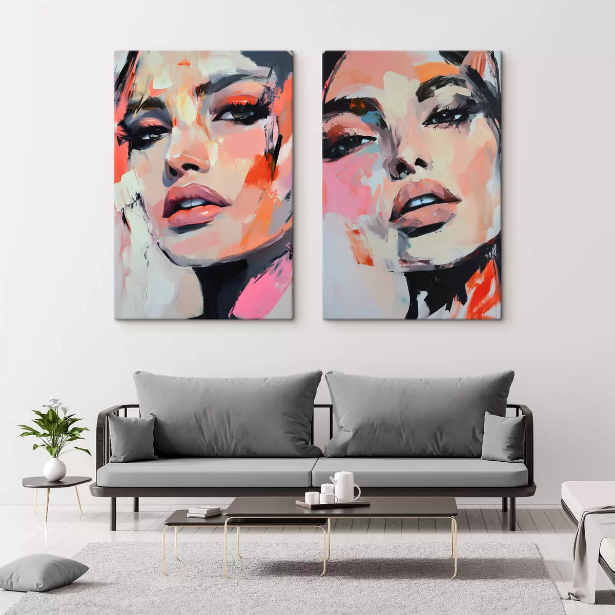  Peintures Portraits de femmes avec des traits d'imitation m00508