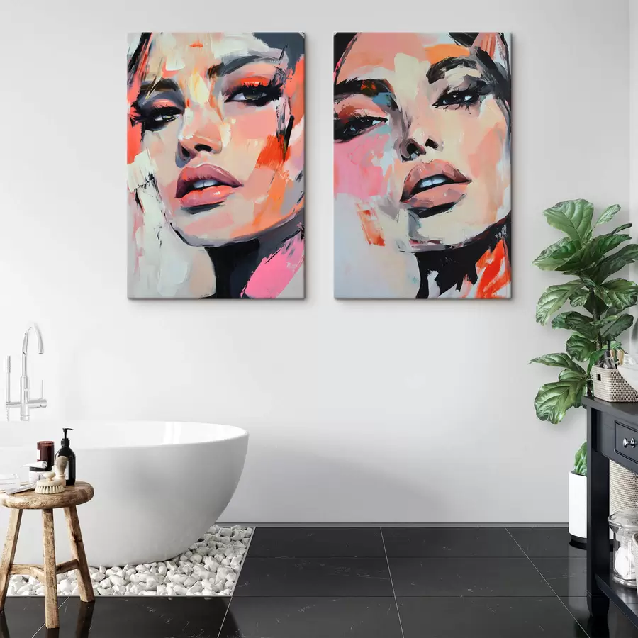  Peintures Portraits de femmes avec des traits d'imitation m00508