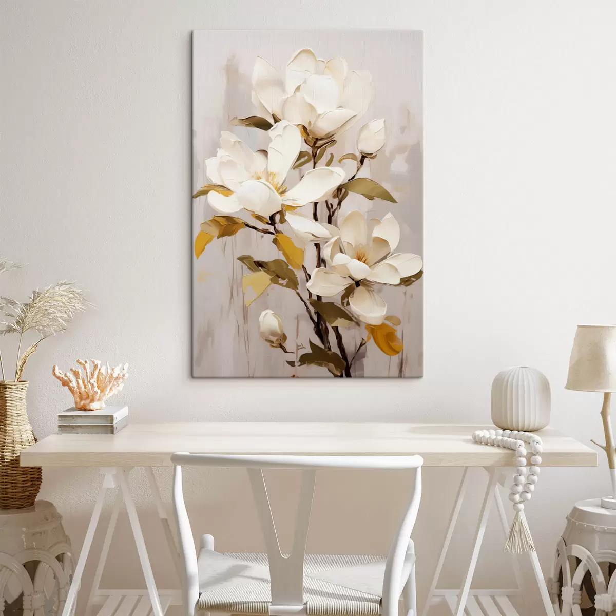  Schilderijen Een abstracte tak met Magnolia s44300