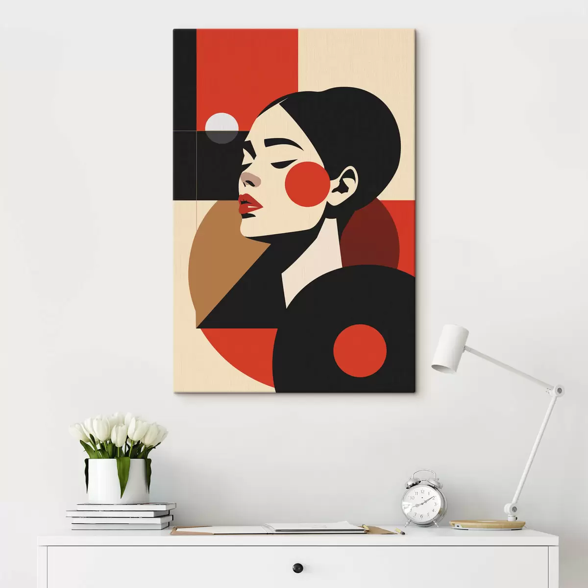  Peintures Portrait abstrait d'une femme dans le style Bauhaus s45165