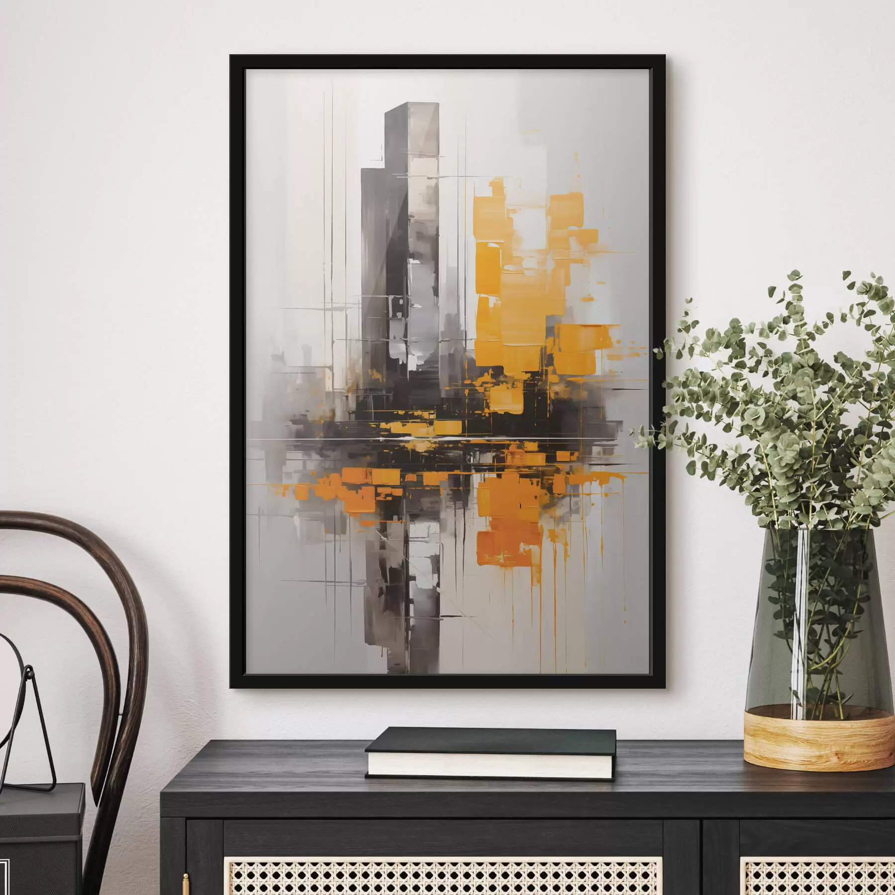 Fotobehang Abstractie met wolkenkrabbers f45162