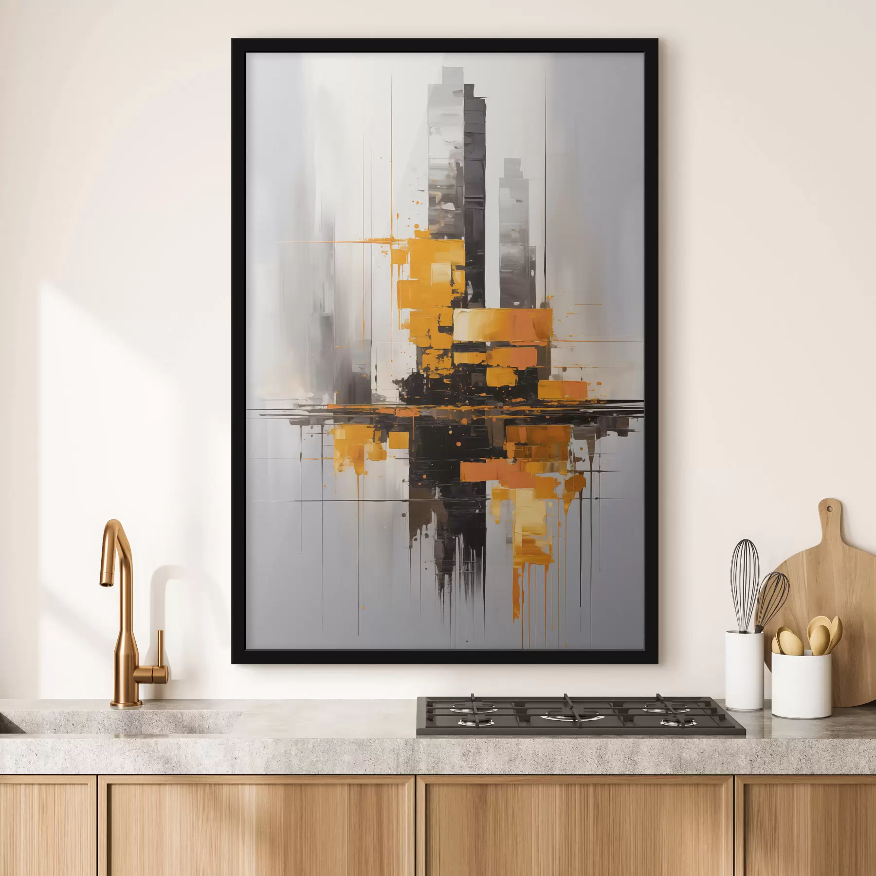 Fotobehang Abstractie met wolkenkrabbers f45163