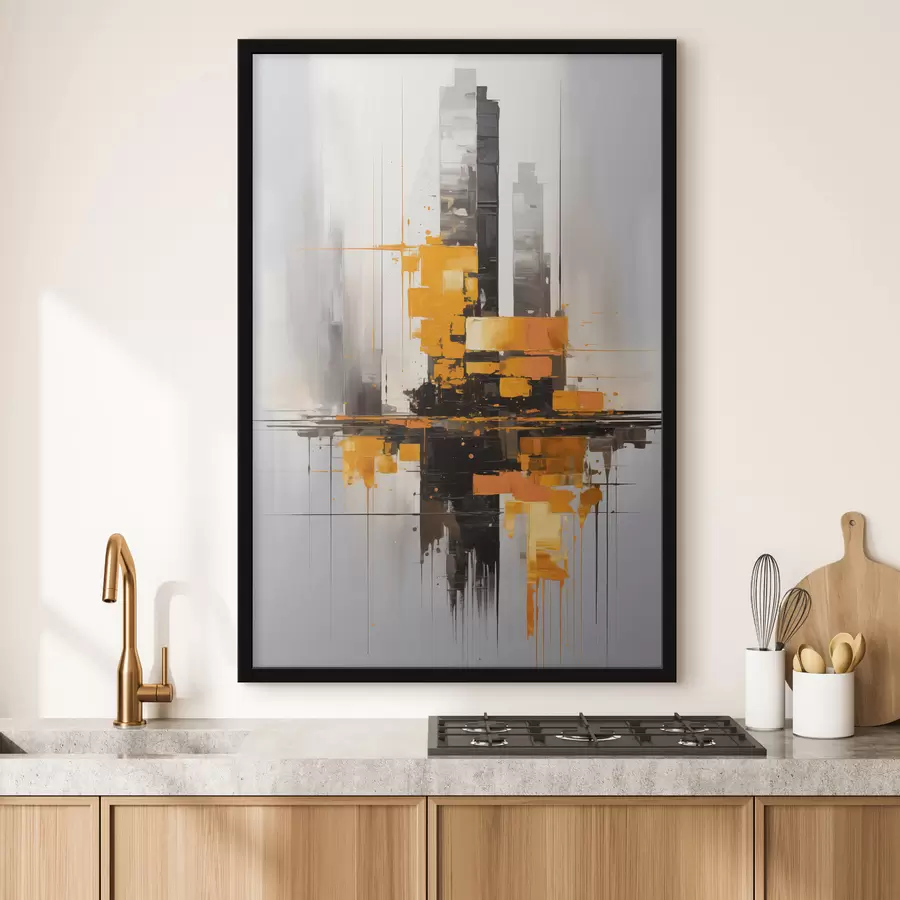 Papier peint photo Abstraction avec les gratte-ciel f45163