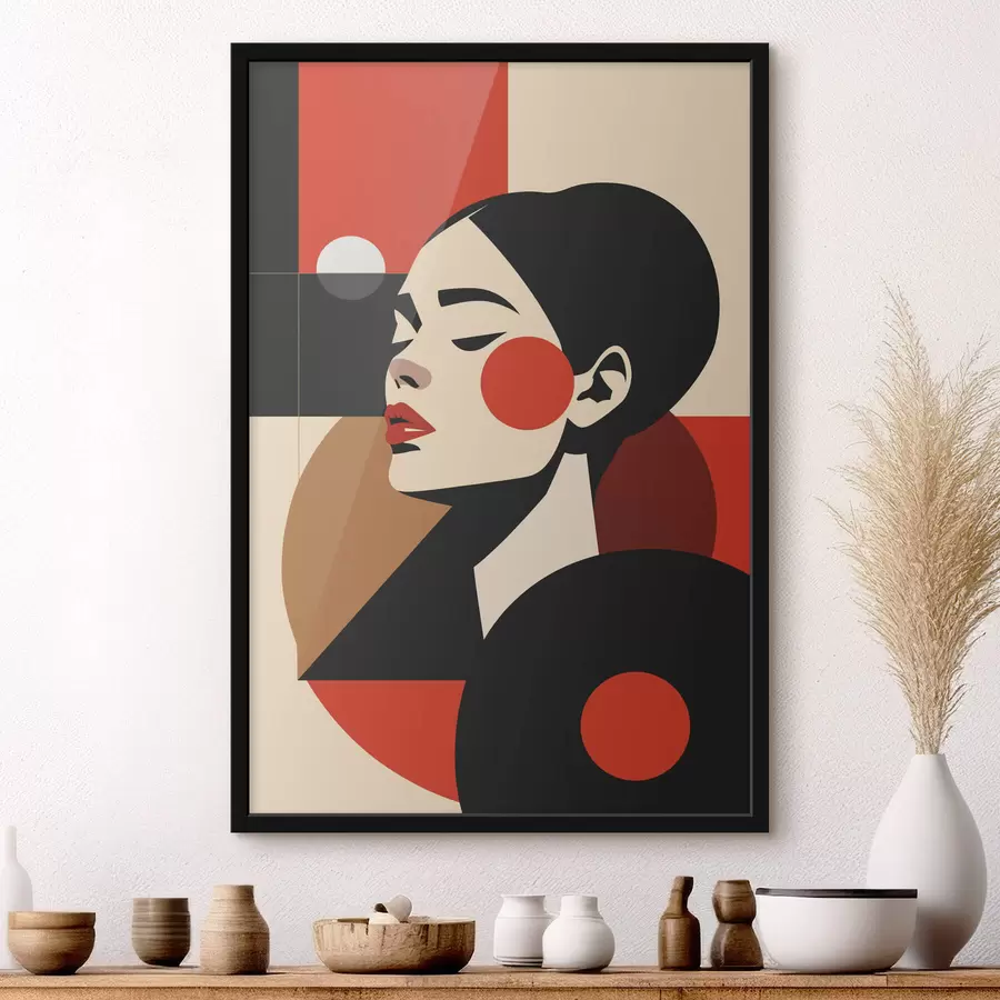 Fotobehang Abstract portret van een vrouw in Bauhaus-stijl f45165