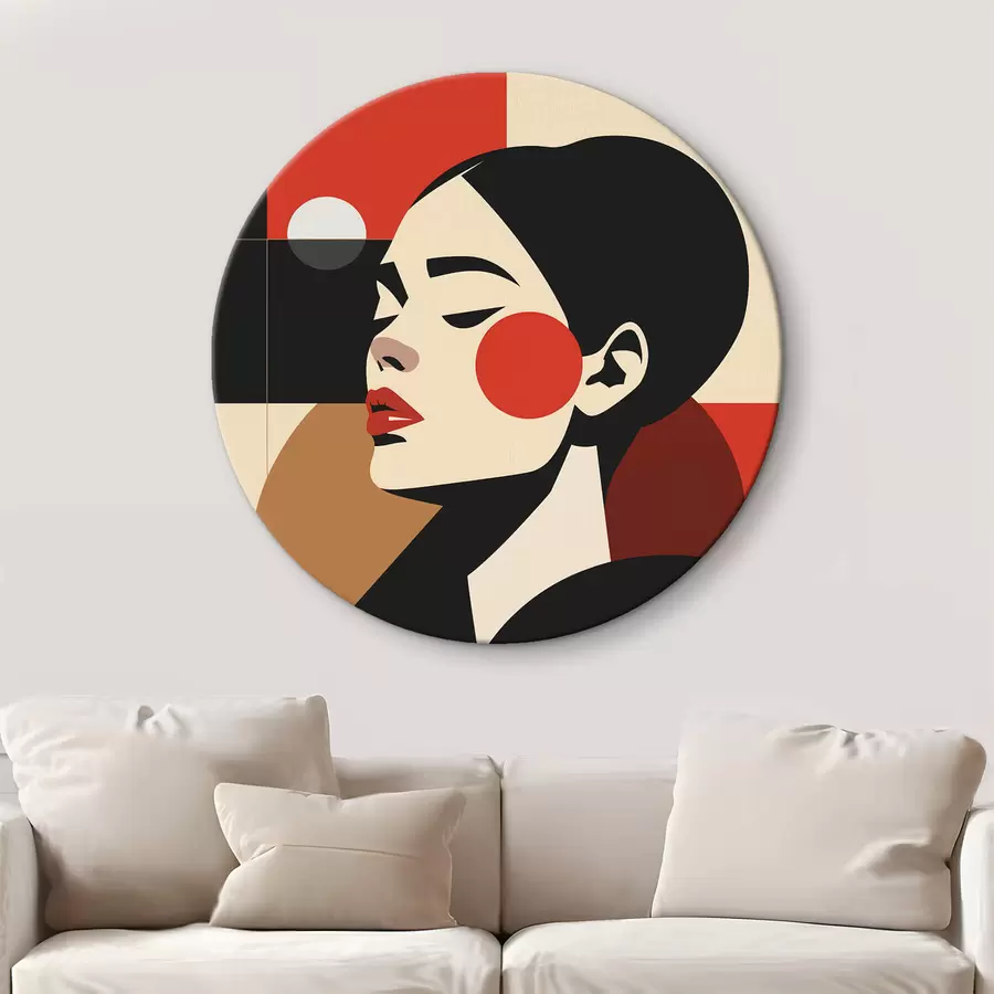  Schilderijen Abstract portret van een vrouw in Bauhaus-stijl r45165