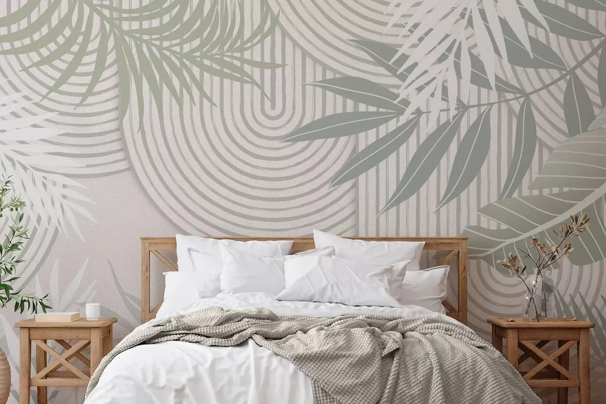 Papier peint photo Abstraction avec des branches de plantes w04295v1
