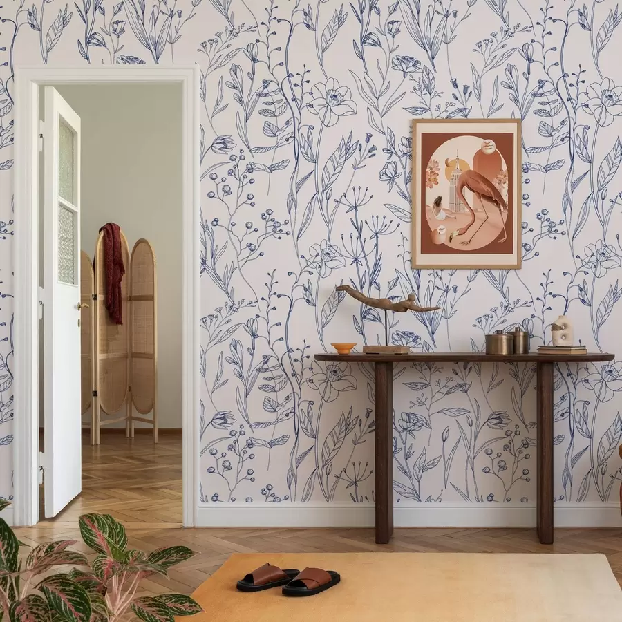 Fotobehang Minimalistische wilde bloemen