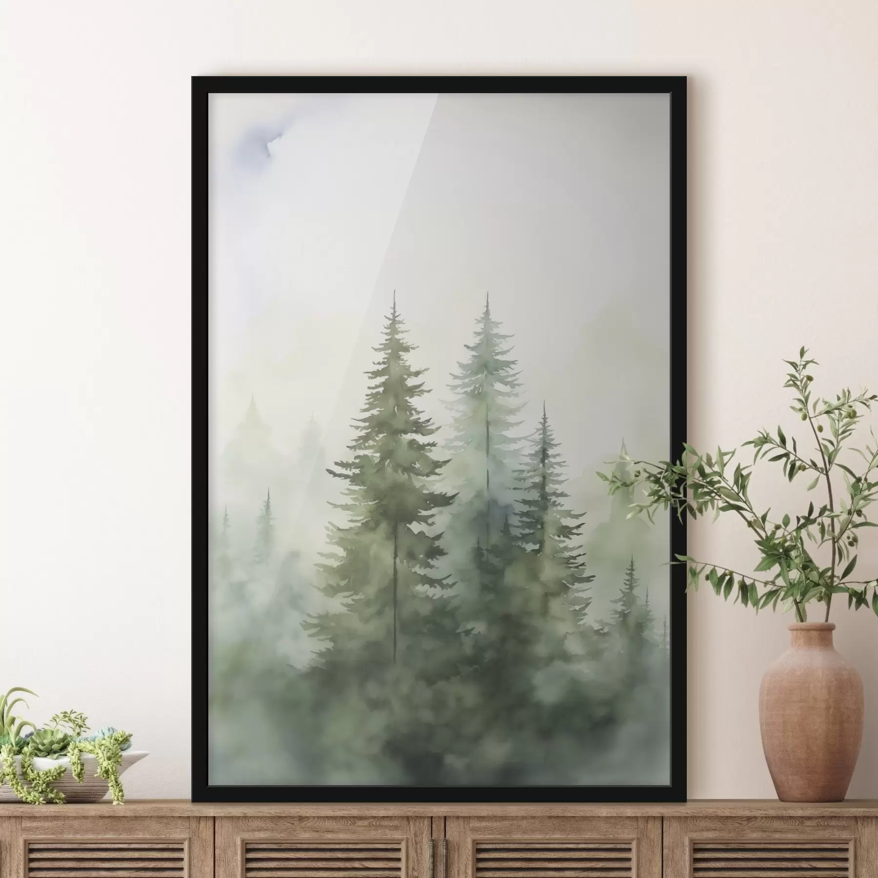 Papier peint photo Sapins dans le brouillard f45208