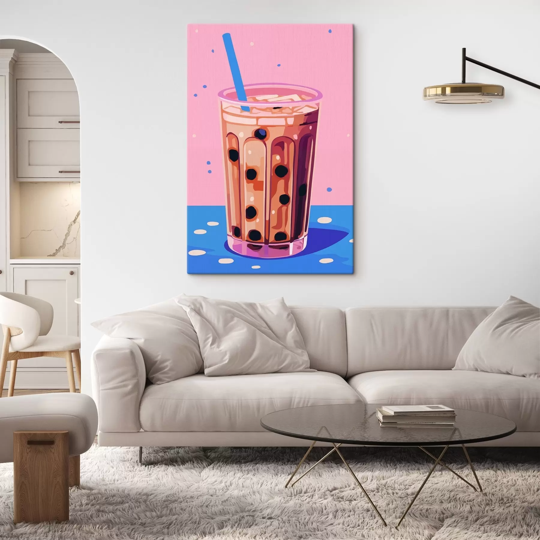  Schilderijen Glazen met bubbelthee s45217