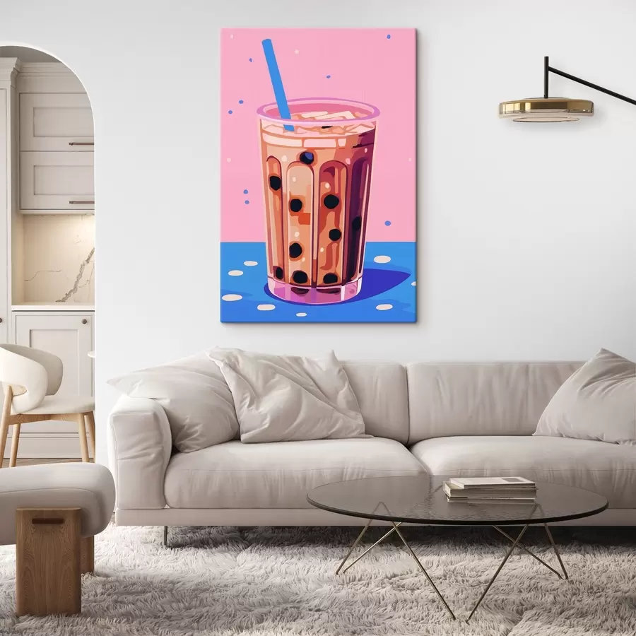  Peintures Verres avec thé à bulles s45217