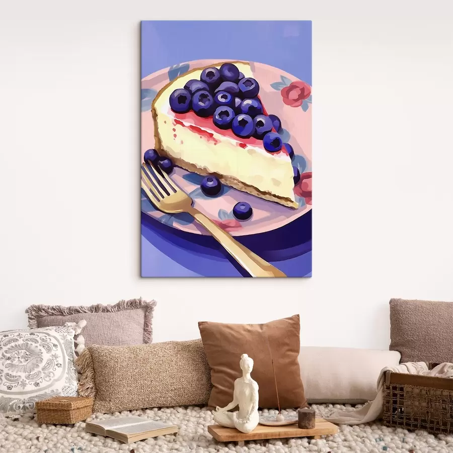  Peintures Gâteau au fromage avec des myrtilles s45229