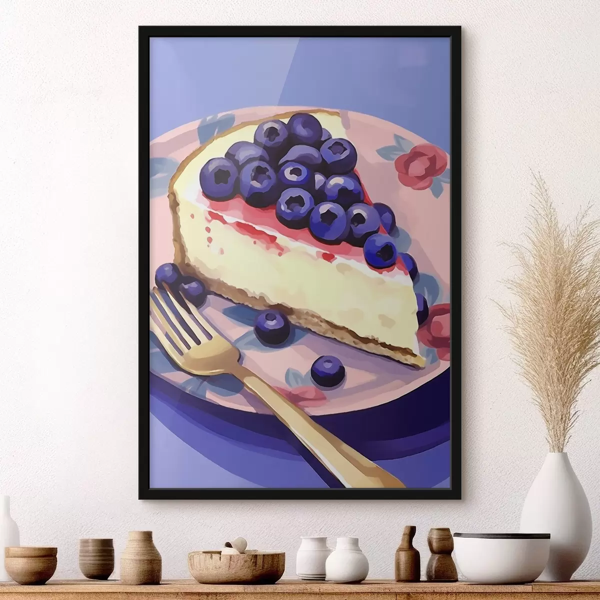 Poster Cheesecake met bosbessen f45229