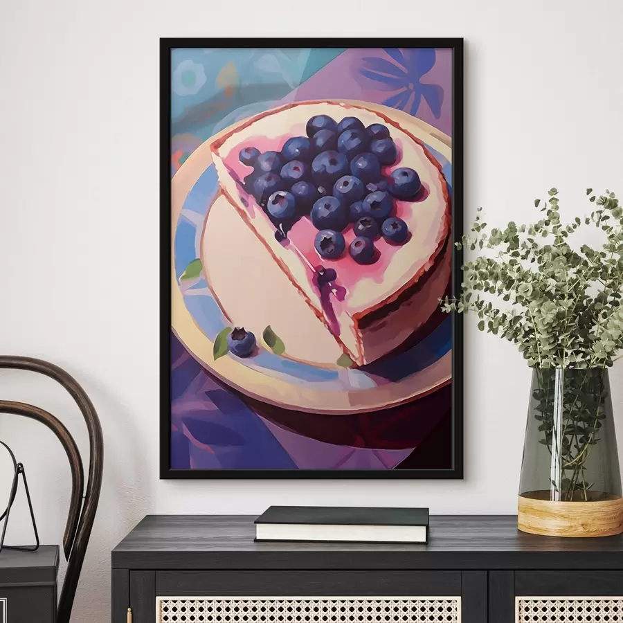 Fotobehang Cheesecake met bosbessen f45230