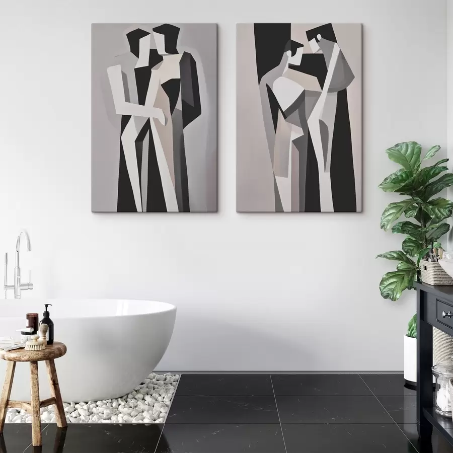  Peintures Couples géométriques abstraits m00517