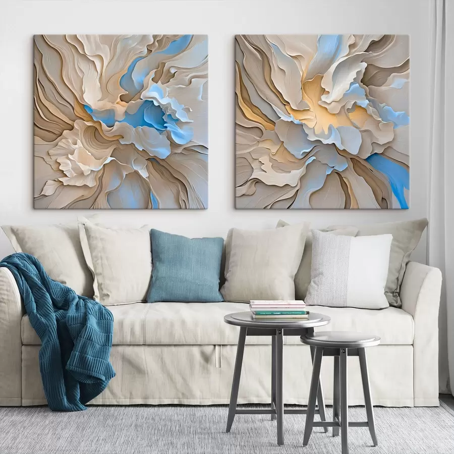  Schilderijen Imitatie van abstracte textuurgolven m00539