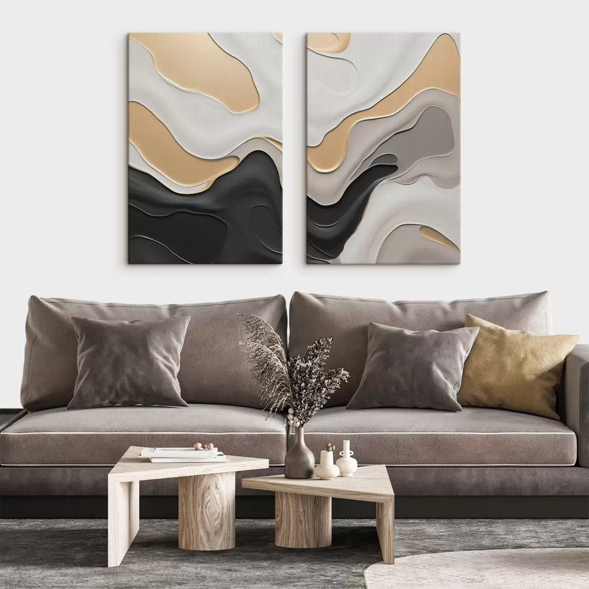  Schilderijen Abstracte elegante rondingen m00541