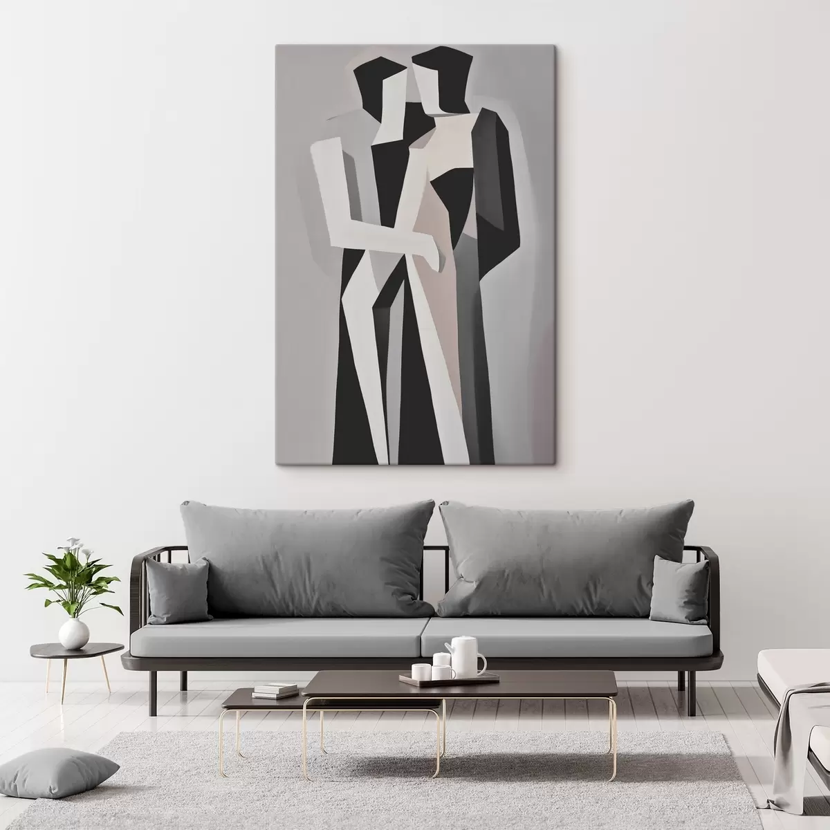  Schilderijen Abstracte figuren in monochroom s45155