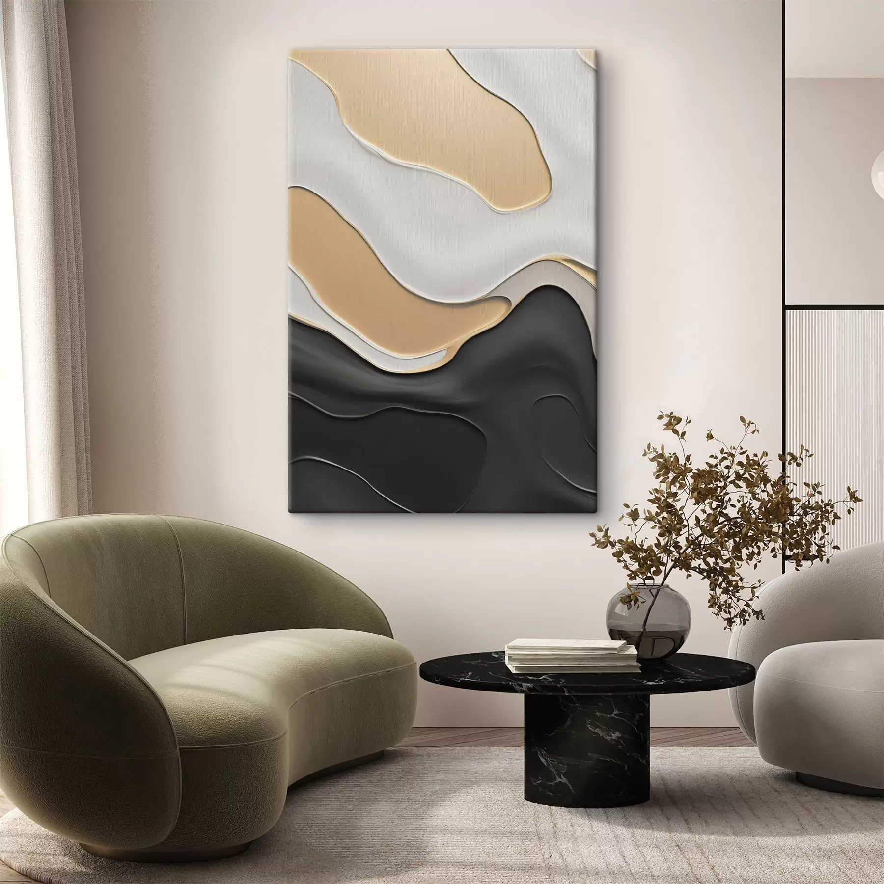  Peintures Courbes abstraites et élégantes s45203