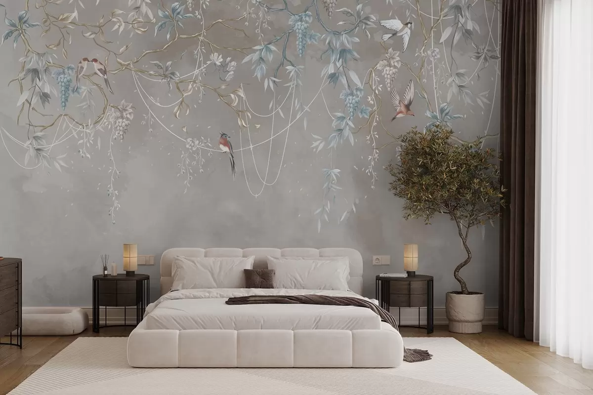 Papier peint photo Même sujet, mais avec des raisins bleus w04302v1