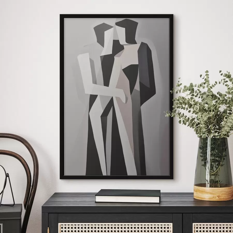 Papier peint photo Figures abstraites en monochrome f45155