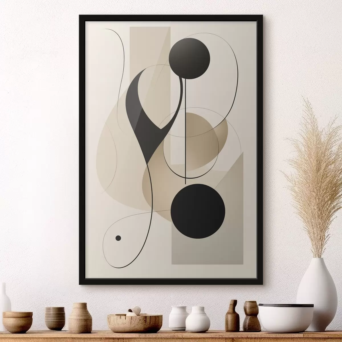 Affiche Courbes et formes abstraites f45197