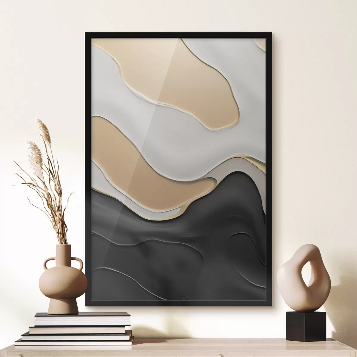 Poster Abstracte elegante rondingen f45203