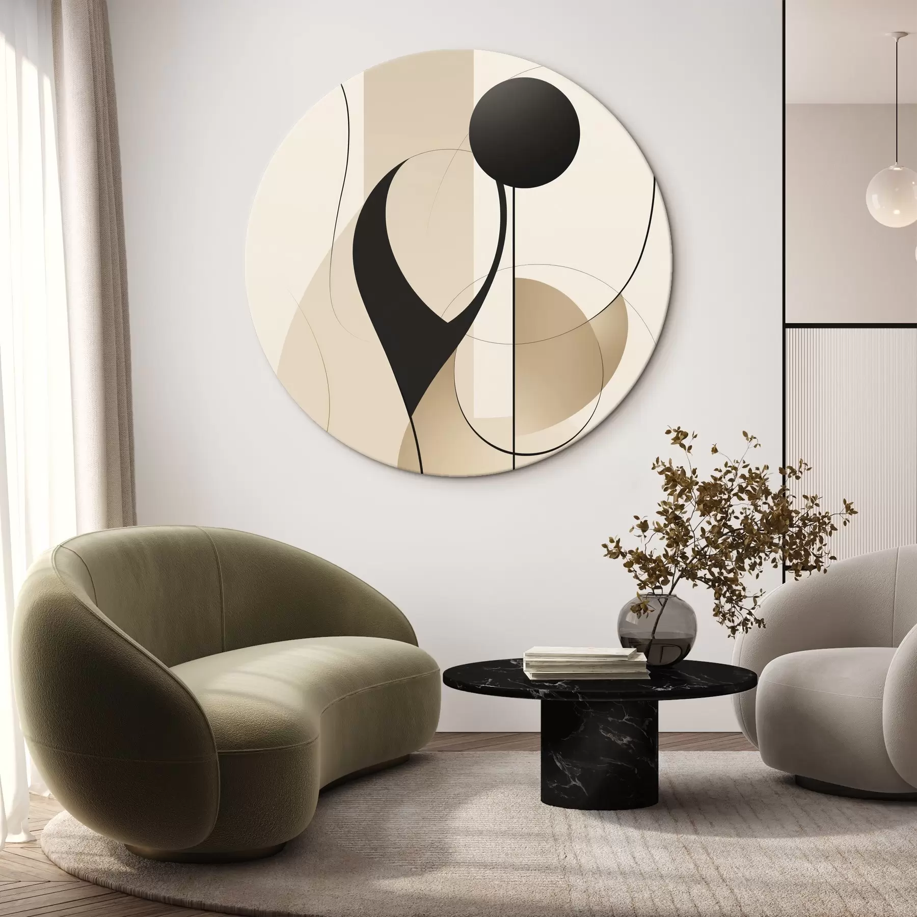  Schilderijen Abstracte curven en vormen r45197