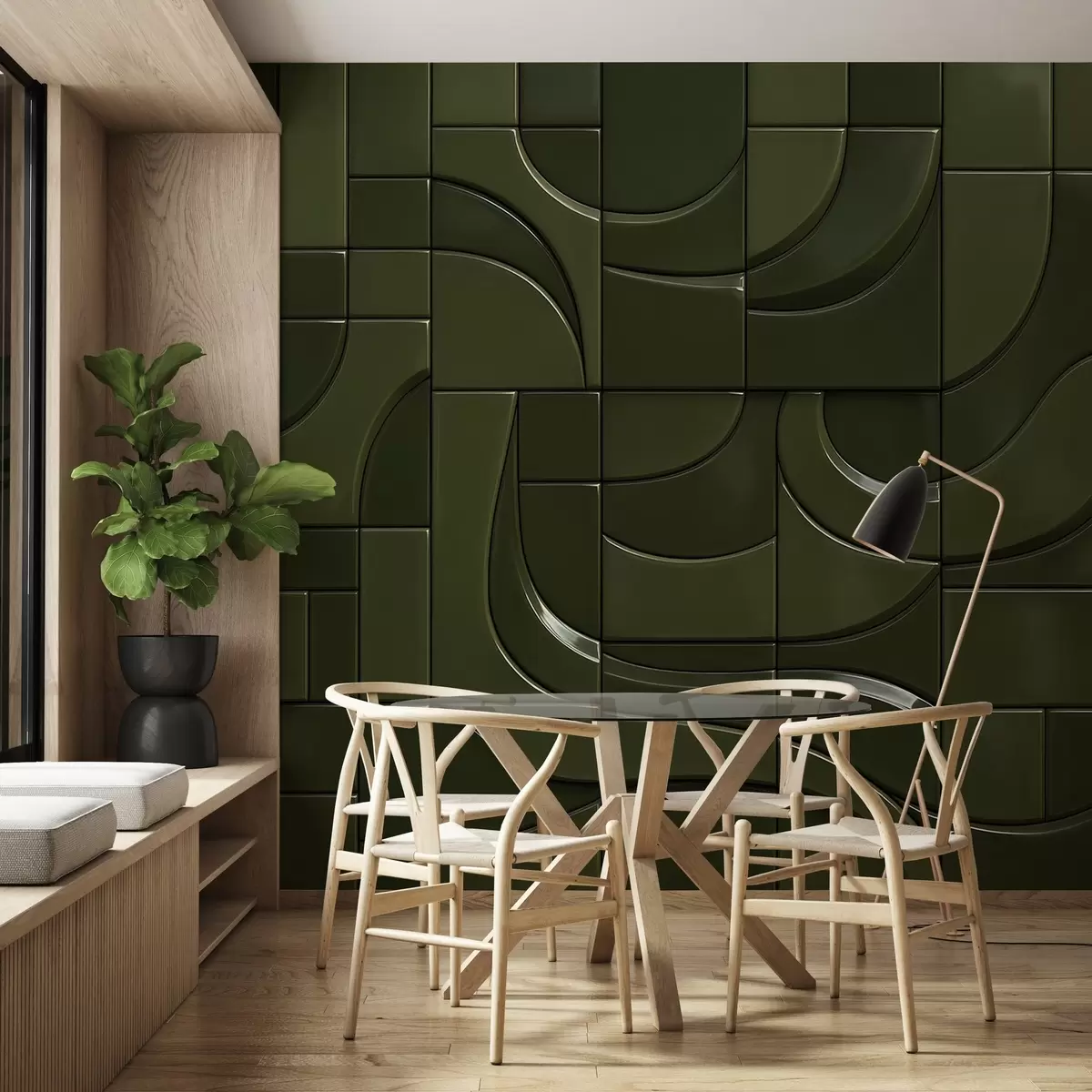 Papier peint photo Imitation de panneaux brillants w04325