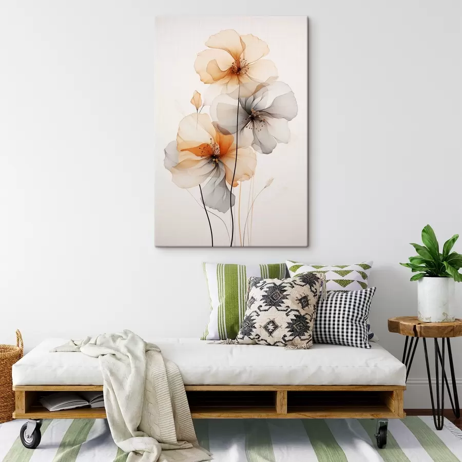  Schilderijen Abstracte doorschijnende bloemen s44558