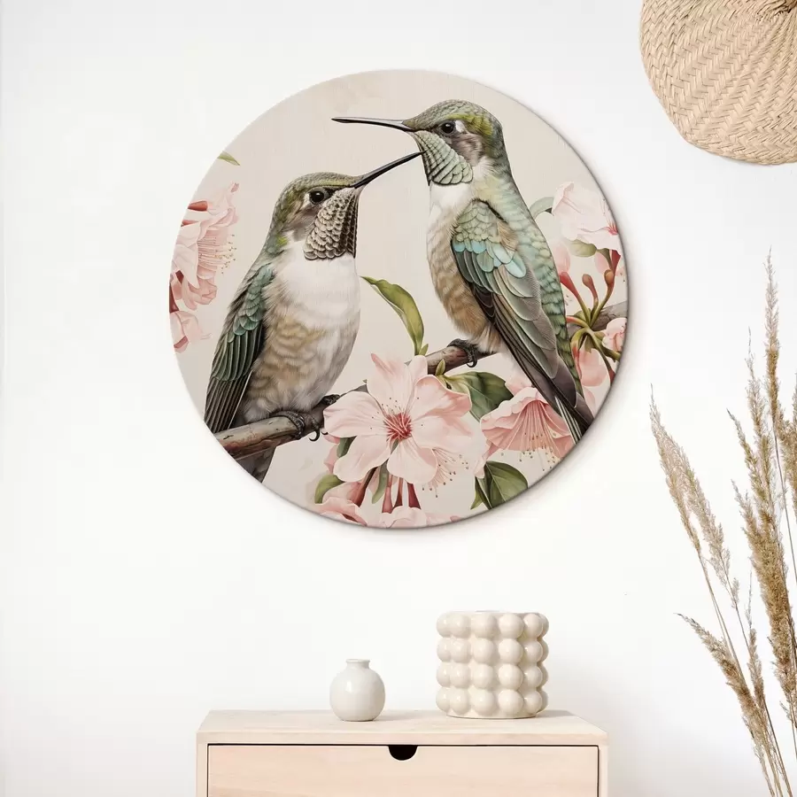  Peintures Un couple d'oiseaux sur une branche r44550