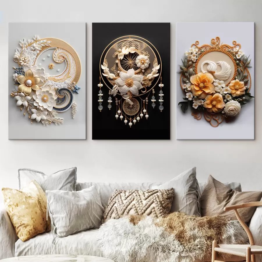  Peintures Compositions abstraites de fleurs m00561