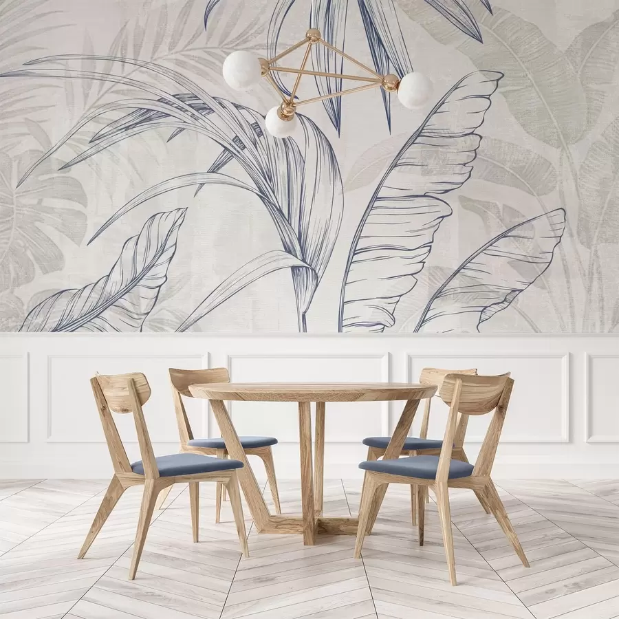 Fotobehang Bladeren op achtergrond met imitatie waas en textuur w04362v1