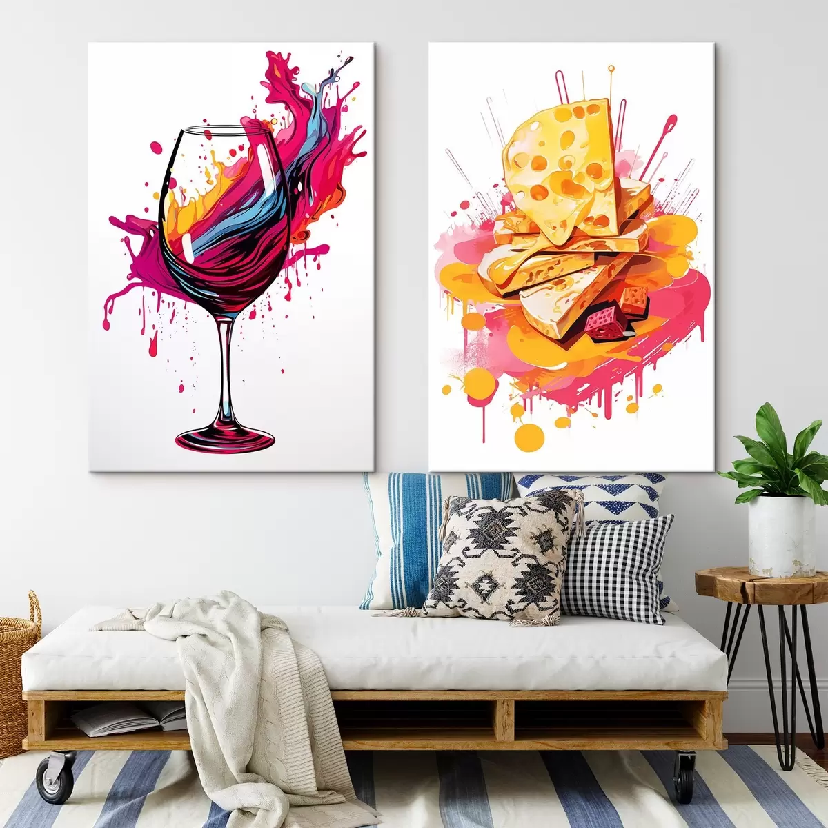  Peintures Vin et fromage m00551