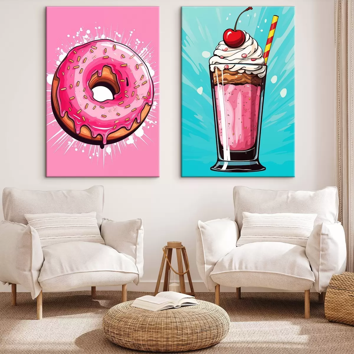  Peintures Donut et milkshake m00553