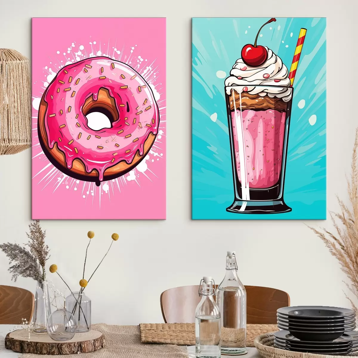  Schilderijen Donut en milkshake m00553