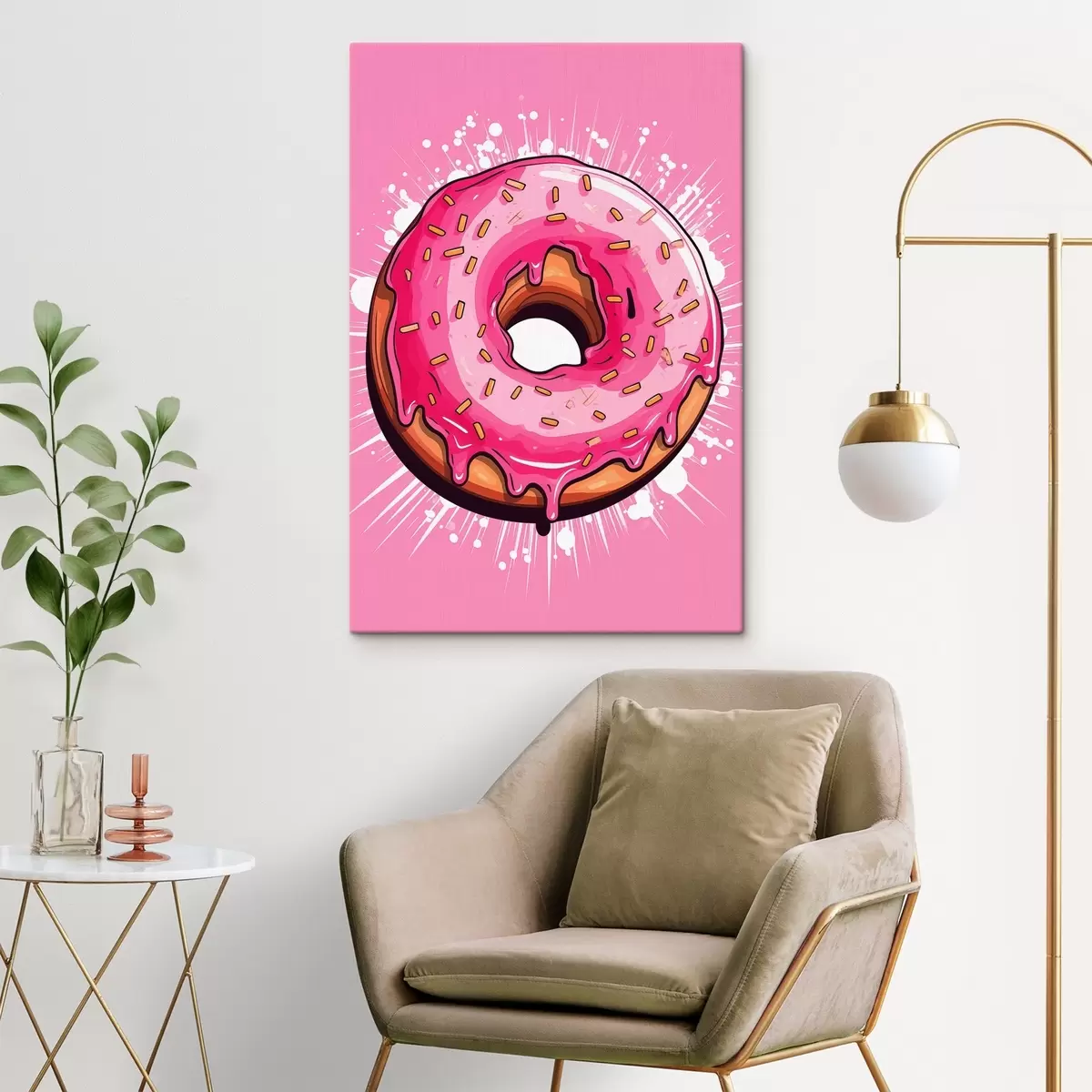  Schilderijen Donut met roze glazuur s45274