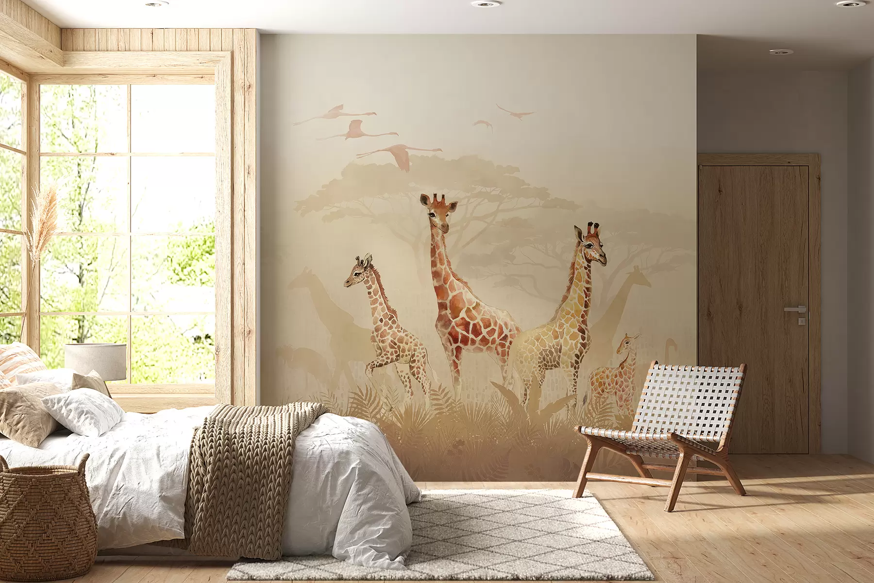 Papier peint photo Girafes dans la savane u78437