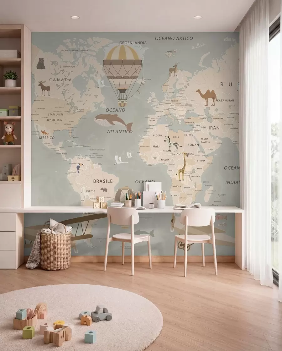 Fotobehang Kleine atlas in het Italiaans u79997