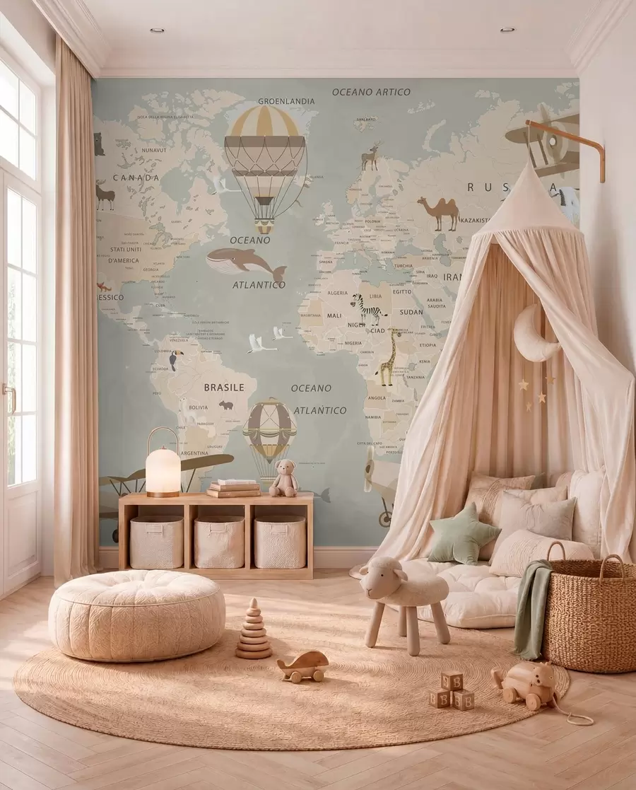Fotobehang Kleine atlas in het Italiaans u79997
