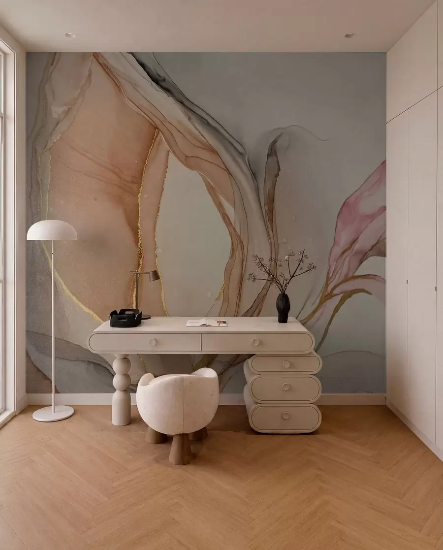 Fotobehang Vloeibare verf, marmereffect u71828