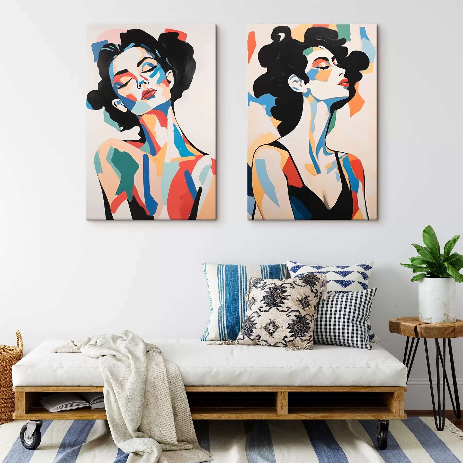  Schilderijen Abstracte portretten van vrouwen m00543